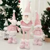 Boneco de Neve Retrátil em Pé de Novo Modelo Transfronteiriço Brinquedo de Lantejoula Rosa Decoração de Natal Peça para Vitrine