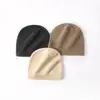 Gorro de Cachemira para Mujer 100% Cachemira Nueva Temporada Otoño Invierno Gorro de Punto Protección para Orejas Moda Sencillo Color Sólido
