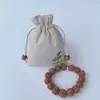 Bolsa de Lino con Cuentas de Loto Inspirada en Zen Pulsera de Templo Bolsita de Almacenamiento Creativa Cultural Bolsa a Prueba de Polvo Bolsa para Sachet de Aromaterapia con Polvos Herbales