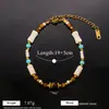 Pulsera de Piedra Natural Vintage con Cuentas Acero de Titanio Apilable Ojo de Tigre Turquesa Imitación Joyería de Mano de Nicho Accesorios Transfronterizos Venta al por Mayor