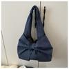 2025 Nova Moda Simples Bolsa de Ombro Jeans Bonita Exquisita Laço Nicho Comutador Bolsa Tote
