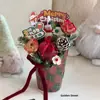 Shangjin Maleta Redonda de Natal Nova Vaso para Arranjo de Flores de Buquê de Véspera de Natal Caixa de Embalagem de Presente Criativa DIY