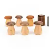 Tubo de palito de dente de cabeça de cogumelo de nogueira Caixa de palito de dente de madeira de faia Personalidade transfronteiriça Criativa Pote de palito de dente de madeira Enfeites de mesa de jantar
