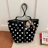 Bolso Tote de Gran Capacidad con Personalidad de Moda para Mujer 2026 Otoño Nuevo Elegante Bolso de Hombro Único Bolso Cubo de Lunares para Viajes