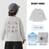 Camiseta de Manga Larga para Niños Estilo Europeo Derecho Estilo Primavera y Otoño Algodón Puro 2026 Otoño Nueva Ropa para Niños Niños Bebé Ropa de Otoño Tops
