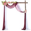 Arco de Velos de Boda Decoración Set de 2 Piezas Diseño de Lugar de Boda al Aire Libre Cortina de Tela Colgante Decoración de Boda