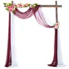 Decorações de Casamento Populares de Gaze Transfronteiriça para Arcos de Gramado ao Ar Livre, Cortinas de Arranjo de Casamento, Cortinas de Chiffon com Pérolas