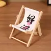 Silla de Playa de Buena Suerte Estilo Nuevo Soporte Perezoso para Teléfono Mini Adorno Divertido Artesanía de Madera Decoración Creativa