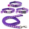 1.0 Patinha de Cachorro Patch Coleira Ajustável para Cachorro Corda de Tração Coleira com Sino no Pescoço Cachorro Filhote Animal de Estimação Cachorro Corda