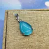 Novo pingente de liga de Opala incrustada Pedra lunar joia feminina colar cristal prata simples corrente clavícula