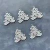 Boneca gato de batata de Guizhou acessórios DIY lembrança coroa de cabelo prateada chapéu étnico Miao chapéu tiara de chifre de vaca borboleta
