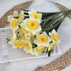 Ramo de flores artificiales de narciso grande de 7 tenedores SY para sala de estar, hogar, decoración, guía de boda, accesorios y adornos