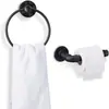 Barra para Toallas Anillo para Toallas Tubería de Aire Industrial Colgante para Baño juego Gancho de Barra Única Portarrollos de Papel Higiénico Colgador de Hierro Transfronterizo