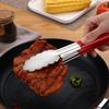 Mango de acero inoxidable flor de ciruelo recubierto de pegamento Pinza de alimentos recubierta de pegamento Pinza para pan Suministros de cocina para hornear Tienda de barbacoa Múltiples especificaciones