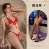 Nuevo Conjunto de Lencería Sexy de Tres Piezas, Bikini que no se quita, Tentación de entrepierna abierta, Conjunto para Mujer Tallas Grandes, Ropa de Dormir Sexy