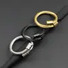Anel de metal popular para amantes de joias, anel de ouro maciço 18K à prova d'água com abertura elástica criativa, anel de aço inoxidável