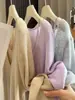 Suéter de Tricô Estilo Coreano Falso Duas Peças Super Estiloso da Temporada de Primavera para Mulheres, Novo Modelo 2026, Manga Longa, Fino, Suéter Macio, Camada Base