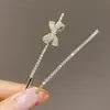 Grampo de Cabelo Exquisito Coreano para Mulheres, Presilha de Cabelo em Forma de Cruz com Toque de Luxo, Presilha Lateral com Strass, Acessório de Cabelo Elegante, Presilha para Franja, Par de Presilhas