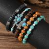 TEMU Traje Estilo Bohemio Transfronterizo Pulsera Botas Colgante Cuentas de Madera Elástico Pulsera de Mujer Pulsera de Hombre