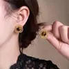 Outono Inverno Maillard Brincos de Pérola Estampa de Leopardo Moda Feminina Presilhas de Orelha 2026 Novos Versáteis Luxo Leve Cesta de Legumes Acessórios de Brincos