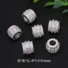Cuentas huecas de circonita incrustada en oro de 14 quilates, cuentas de barril, accesorios para pulseras, collares, joyería tejida a mano, en stock, venta al por mayor