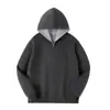 Sudadera con capucha y cremallera para hombre 2026 Otoño Nueva Sudadera con capucha de manga larga bicolor