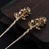 Ramas de flores doradas Pinza para el pelo de flor de granada 175*20 mm estilo antiguo accesorios para atrezo de cine y televisión material para el cabello