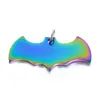 Etiqueta de Murciélago de Acero Inoxidable Etiqueta de Animal Letras Anti-Pérdida Llavero DIY Atmósfera de Halloween Colgante de Collar