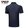 Pgm Nova Roupa de Golfe Masculina Manga Curta Verão Esportiva Camiseta Masculina Respirável Secagem Rápida Absorvente de Suor Zíper Gola