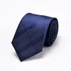 Gravata Formal para Negócios Amarrada à Mão Masculina Azul Preta Cinto Longo 8cm Banco Hotel Roupa de Trabalho Profissional Gravata