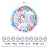 Amazon Tema Unicórnio Arco-Íris Suprimentos para Festa de Aniversário Infantil Prato de Papel Descartável Copo Balão Conjunto de Louça de Mesa