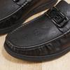Zapatos de frijol para hombre de piel de vaca de primera capa primavera transpirables británicos negros casuales de cuero para pies conducción suela suave zapatos de hombre