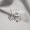 Pendientes de Tachuela de Perla Francesa de Lujo Ligero Aguja Plateada Diseño Retro Coreano Pendientes de Ojo de Gato Luna Estrella Puños de Oreja de Zirconia Súper Brillantes