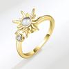 Amazon venta caliente joyería anillo de pareja personalizado anillo abierto giratorio descompresión anti-ansiedad versátil conjunto de dos piezas