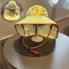 Chapéu de Sol de Verão Infantil com Aba Larga, Chapéu Cachecol de Proteção Solar para Meninas, Chapéu de Pescador de Praia para Menino Bebê