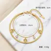 Pulseira Geométrica Irregular de Moda Transfronteiriça para Mulheres, Borboleta Pérola de Imitação Trevo de Quatro Folhas Árvore da Vida Joias de Aço Inoxidável