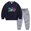 2023 Primavera y otoño nueva ropa infantil transfronteriza suéter para niños pantalones de dibujos animados conjunto de dos piezas bebé algodón traje de manga larga