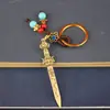 Espada Sete Estrelas de Latão Espada Ba Gua de Cobre Velho para Tai Chi Enfeites de Decoração para Casa e Escritório Pingente Chaveiro Espada de Cobre
