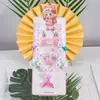 Colar de joias infantil com desenho animado, pulseira, anel, princesa, acessórios com miçangas, menina, fofo, bebê, menina, joias, presente