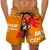 Pantalones de Playa para Hombre Divertidos Estampado 3D de Pavo de Pascua Bañador Plátano Burlón Pantalones Cortos Casuales Europeos y Americanos