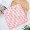 Toalha Quadrada Pequena Absorvente Espessa de Veludo Coral Atacado Lavagem de Rosto Infantil 30x30 Fibra Toalha Pequena de Presente Borda Listrada
