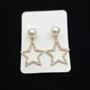 Brincos Estrela de Cinco Pontas Estilo Coreano Brincos Simples Femininos Brincos Vintage de Pérola Ins Coreano Brincos de Fada Nicho High-end