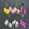 Flores Falsas Simuladas de Phalaenopsis de 2 Púas y 12 Cabezas Tacto Pu Decoración del Hogar Decoración de Bodas Accesorios Adornos de Orquídea Venta al por Mayor