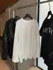 Yuran 26 Estilo Novo de Início de Primavera Fio Duplo Tingido no Fio Algodão Macio Etiqueta Metálica Mangas Raglan Solta Reta Longa Camisa