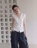 Colete Cardigan Branco com Decote V Estilo Coreano para Mulheres, Verão Slim Fit, Acinturado, Emagrecedor, Top Outerwear Estiloso