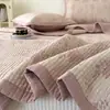 Conjunto de Colcha Acolchoada de Algodão e Linho Lavada em Alta Temperatura Novo para Primavera e Verão Conjunto de Três Peças Colcha 100% Algodão Classe A Peça Única Capa de Edredom Fresca e Simples