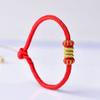 Pulsera de Cuerda Roja del Año del Zodíaco para Mujer, Pulsera de la Buena Suerte del Año de la Serpiente Tejida a Mano, Pulsera de Pareja con Nudo Cuadrado de Ocho Hebras de Cuatro Lados