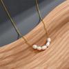Europa y Estados Unidos nueva cadena de cobre collar de perlas naturales de agua dulce joyería sentido del diseño de moda cadena para suéter para mujer venta al por mayor al contado