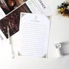 Papel de carta con sello dorado y diseño de rosa negra, colorido rosa, azul y blanco, papel de carta grueso premium para confesiones de amor de parejas