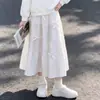 Conjunto de dos piezas para niña: una sudadera con cuello de muñeca y una falda midi de moda con lazo, perfecta para principios de otoño, adecuada para la escuela